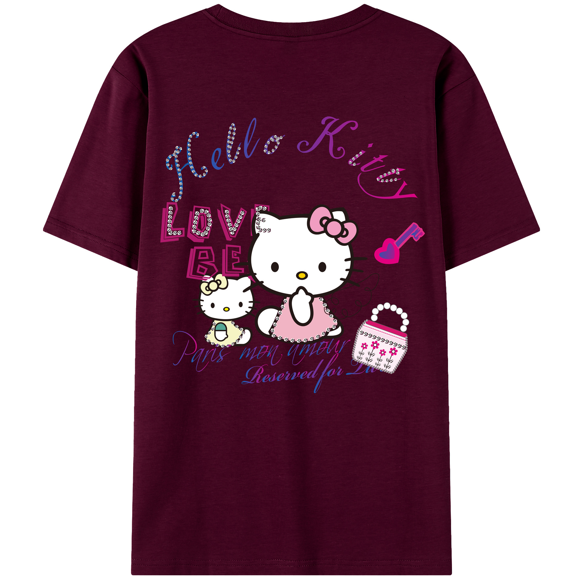 （画像用） Hello Kitty ハローキティ レディース半袖Tシャツ(バックプリント)